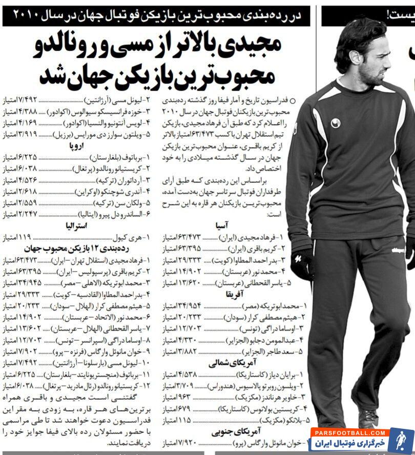 ستارگان استقلال و پرسپولیس بالاتر از رونالدو و مسی/ افتخار تاریخی برای فرهاد مجیدی و کریم باقری/ مجیدی: از همه استقلالی ها ممنونم