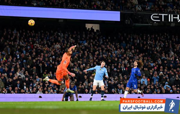 منچسترسیتی ؛ اشتباه بزرگ رابرت سانچز گلر چلسی برابر ارلینگ هالند مهاجم منچسترسیتی