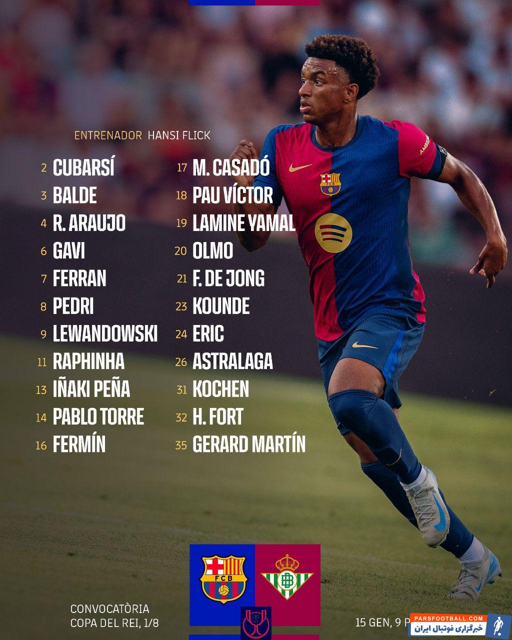 فاتی ؛ آنسو فاتی خارج از لیست بارسلونا در دیدار برابر رئال بتیس