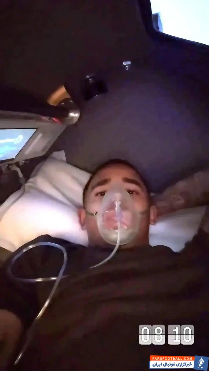 ژسوس ؛ تصویر گابریل ژسوس بازیکن آرسنال بعد از عمل جراحی زانو