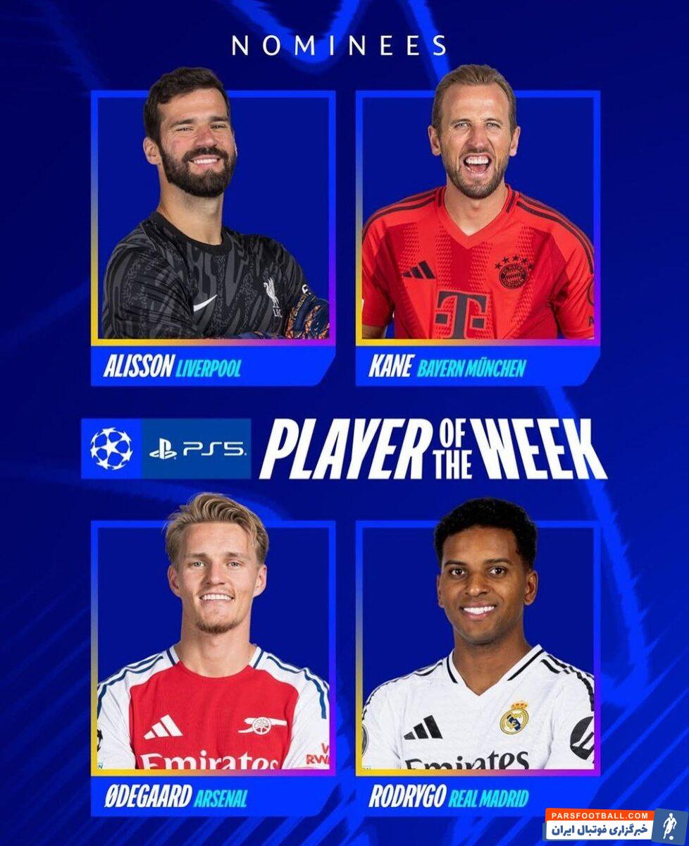 نامزدهای کسب عنوان بهترین بازیکن هفته لیگ قهرمانان اروپا