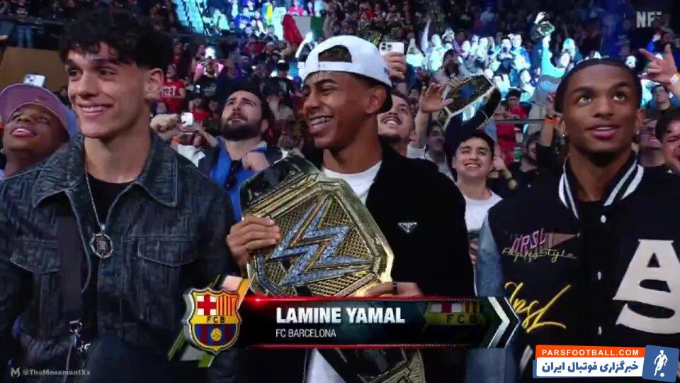عکس | کمربند قهرمانی WWE برای لامینه یامال!