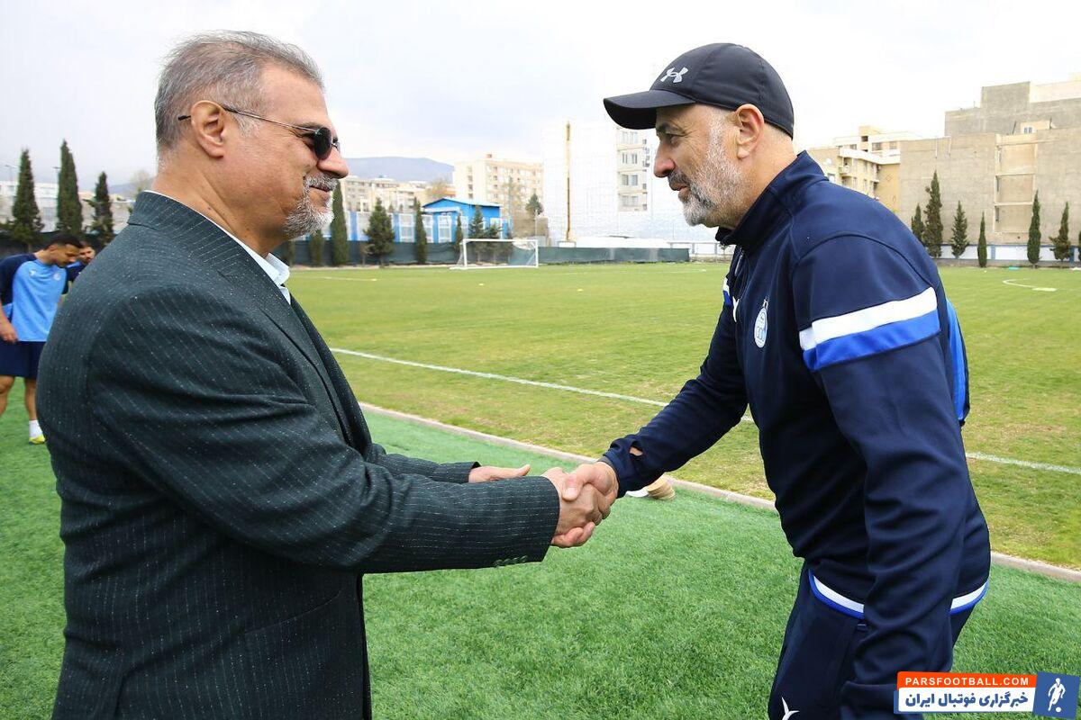 حضور علی نظری جویباری مدیرعامل استقلال در محل تمرین آبیها