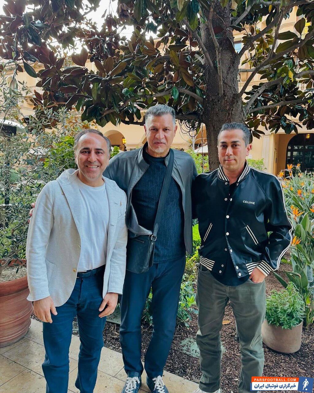 علی دایی اسطوره فوتبال ایران ملاقاتی با پژمان نوزاد و بهداد اقبالی در آمریکا داشت