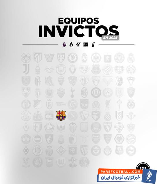 بارسلونا تنها تیم بدون باخت اروپایی در سال 2025