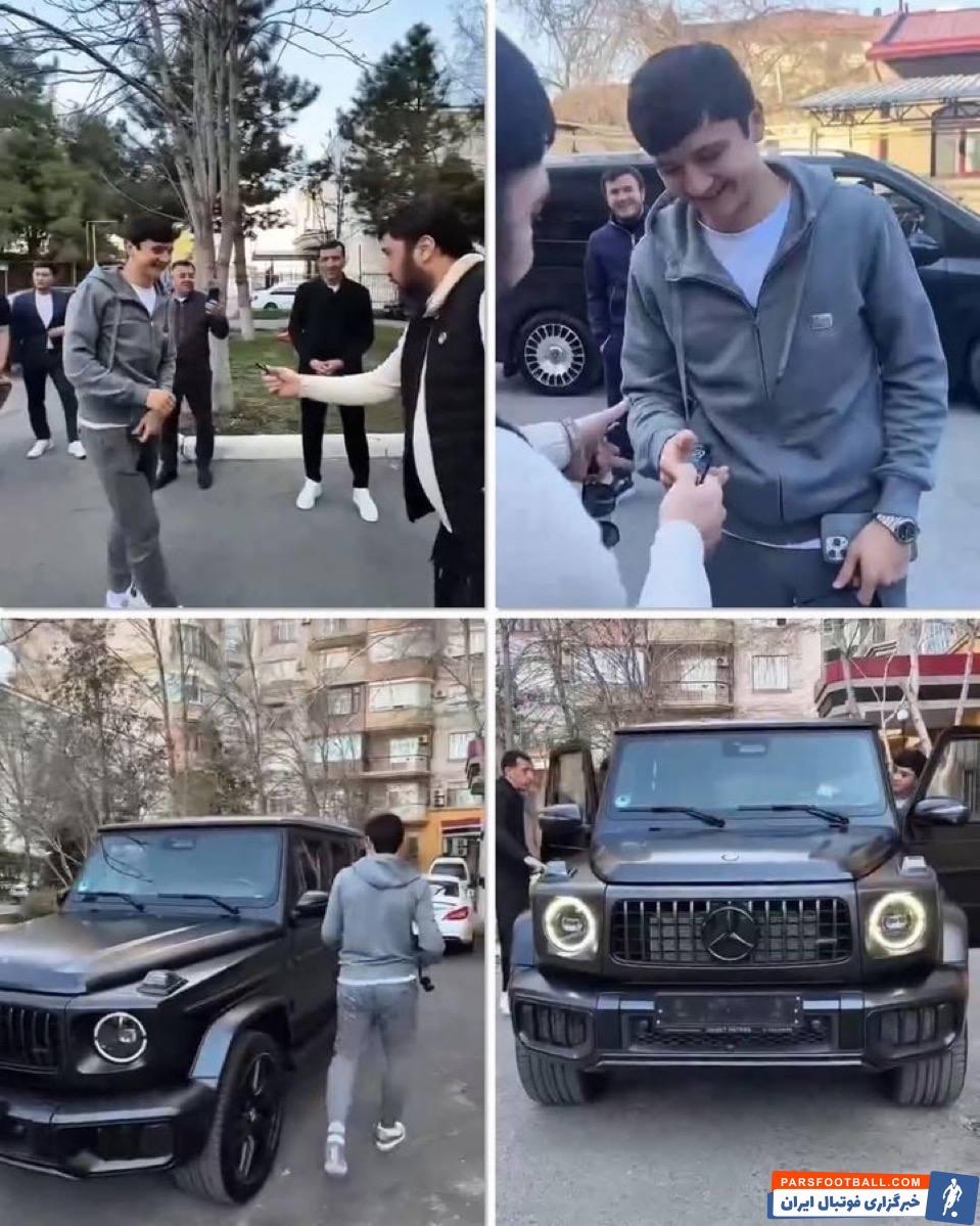 اهدای دستگاه ماشین مرسدس بنز جی‌کلاس به خوسانوف از سوی فدراسیون ازبکستان