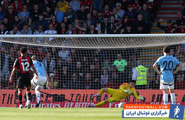 مهار ضربه پنالتی هالند از سوی کپا آریسابالاگا گلر بورنموث