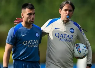 حضور لائوتارو مارتینز در تمرین امروز اینتر