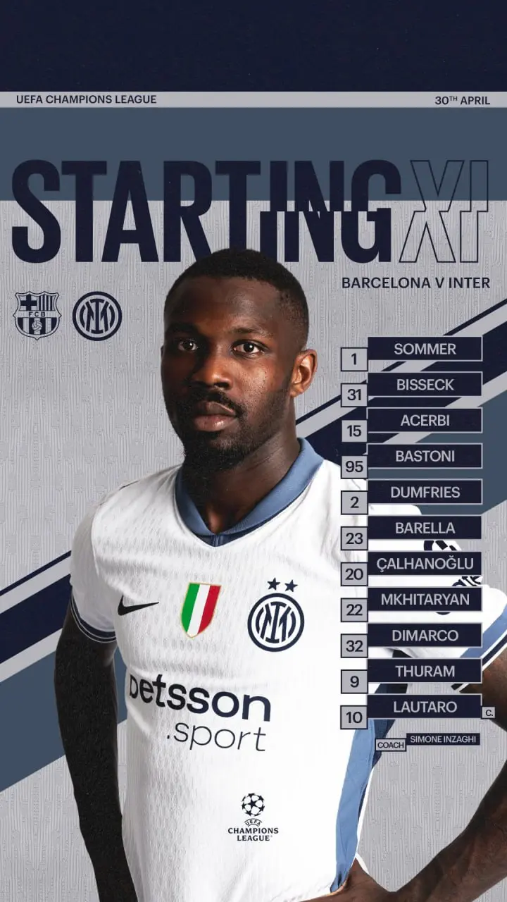 ترکیب اینتر مقابل بارسلونا