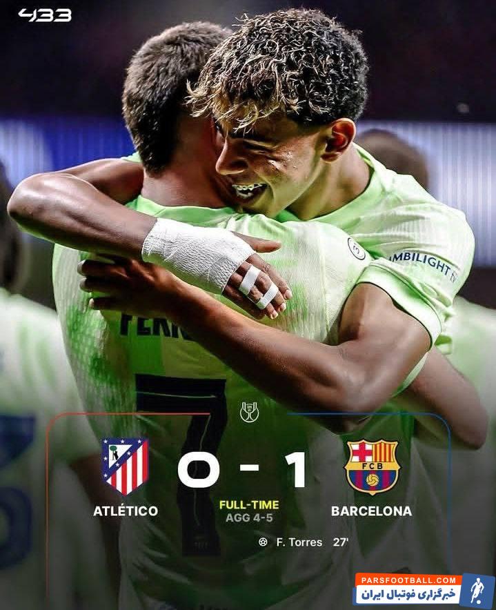 بارسلونا با غلبه بر اتلتیکو مادرید حریف رئال مادرید در فینال کوپا دل ری شد