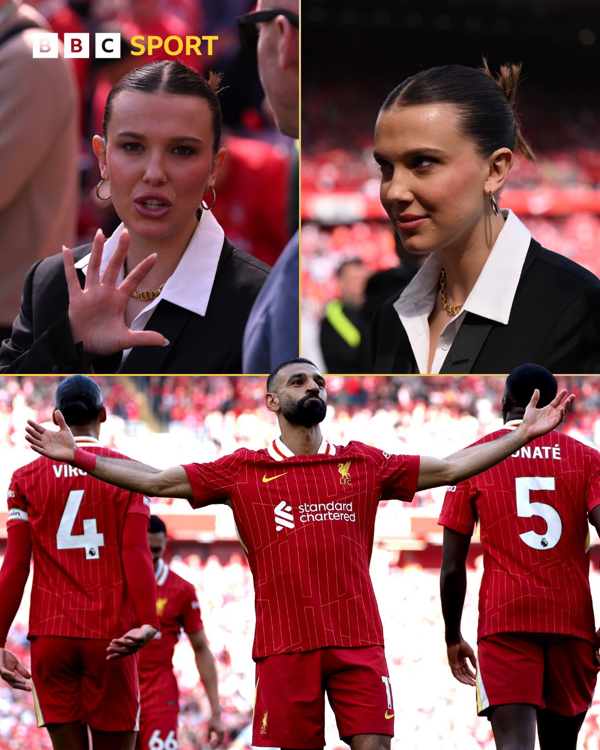 میلی بابی براون در ورزشگاه آنفیلد در جشن قهرمانی لیورپول