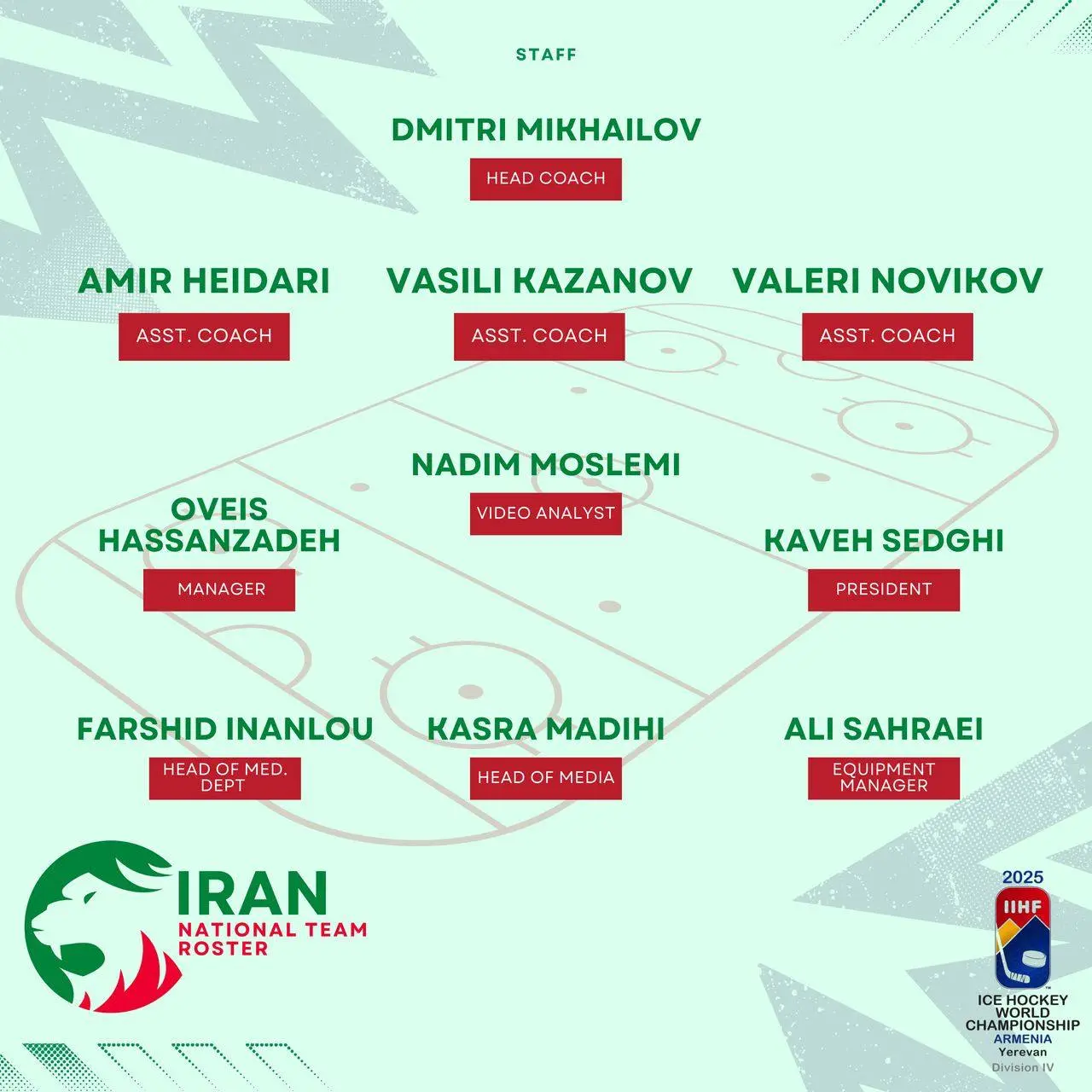 امروز صورت گرفت: اعزام تیم ملی هاکی روی یخ اقایان ایران به مسابقات جام جهانی ارمنستان