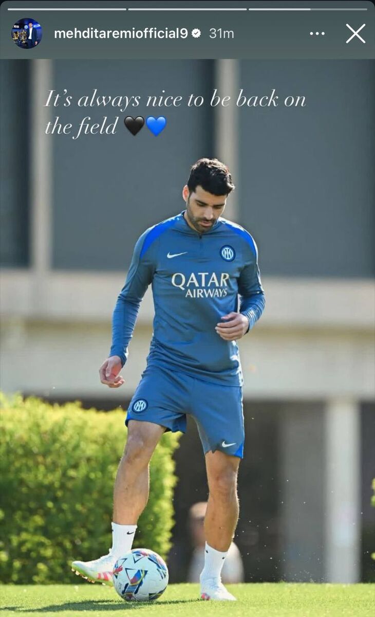 طارمی به تمرینات اینتر برگشت +عکس