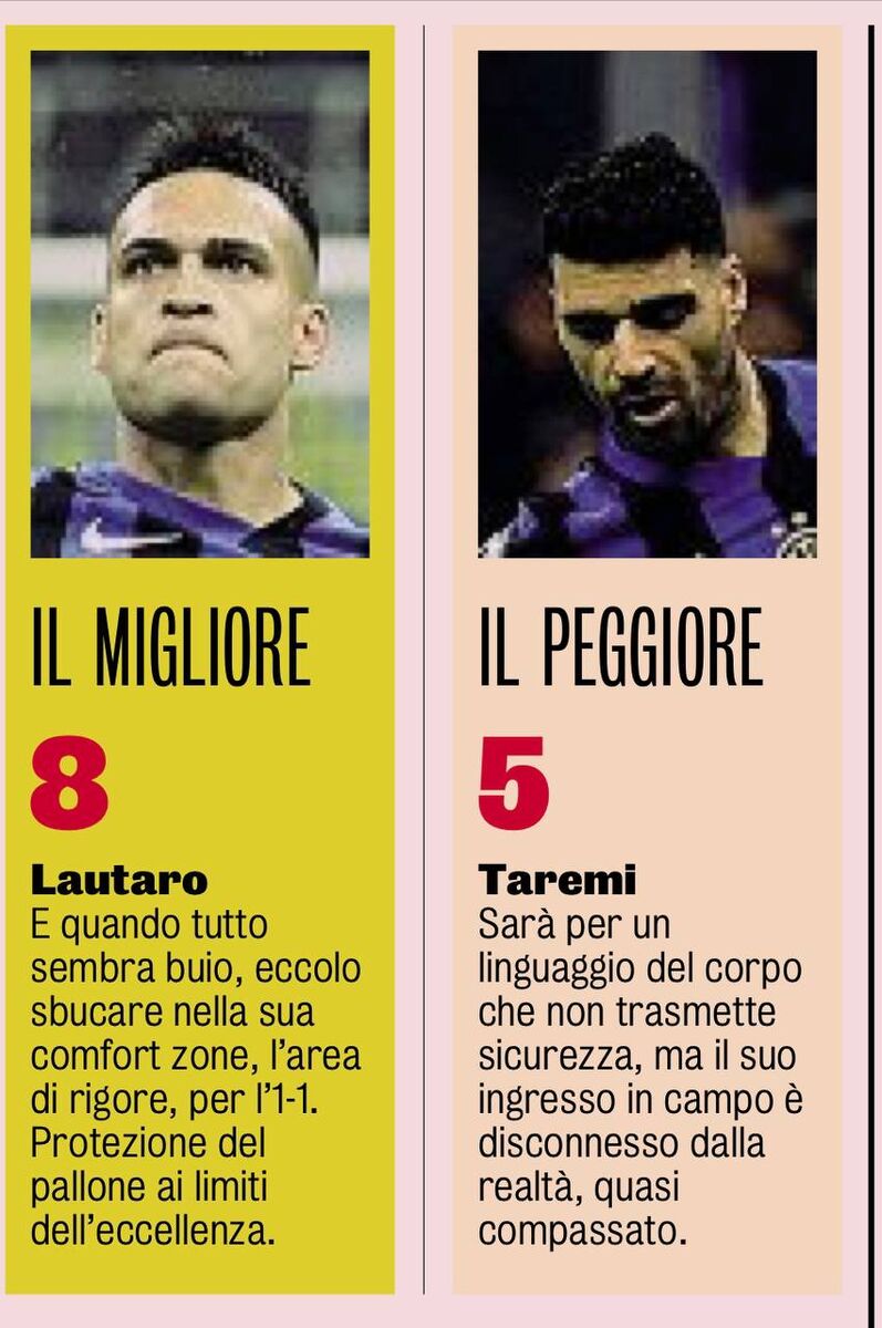 انتقادات تند از طارمی؛ کُند، بی حال و بی اعتماد به نفس!/ لائوتارو بالاترین نمره را گرفت، طارمی پایین ترین