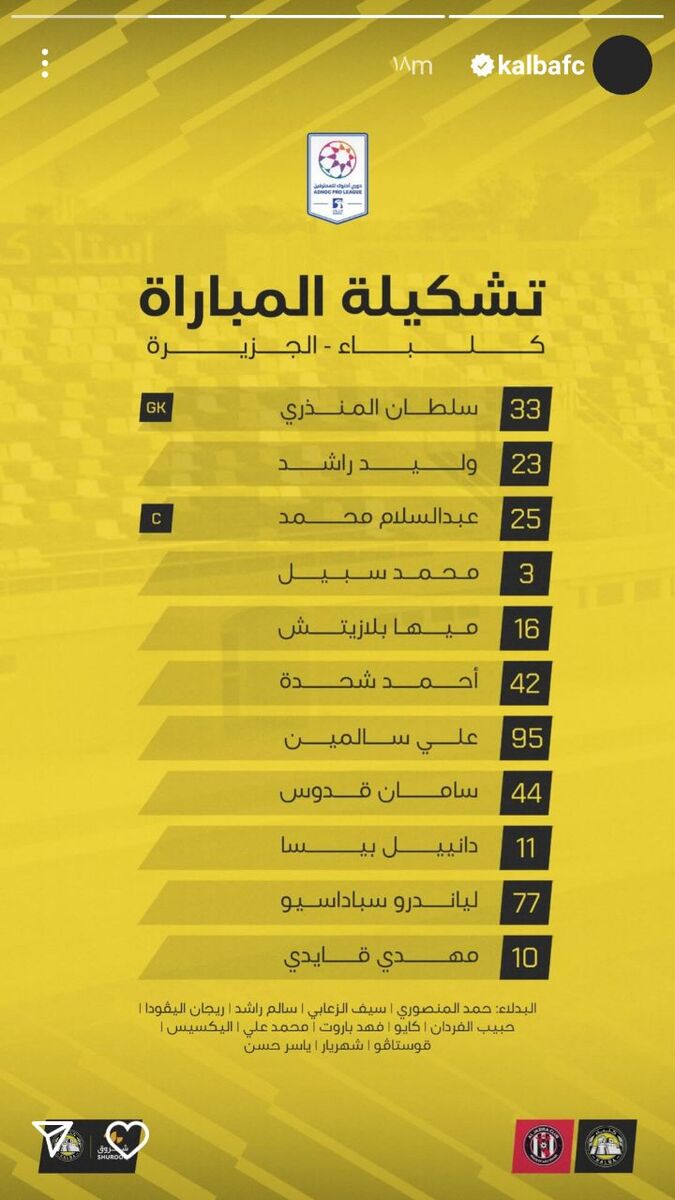 386012 قایدی و قدوس در ترکیب اصلی اتحاد کلبا مقابل الجزیره