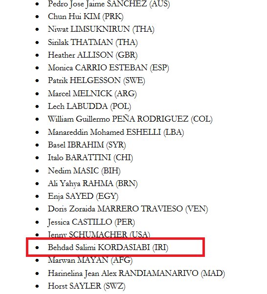 رقبای انوشیروانی و بهداد سلیمی در انتخابات فدراسیون جهانی وزنه‌برداری