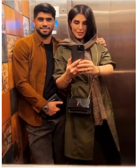 دانیال اسماعیلی فر کنار ندا چملانیان، همسرش