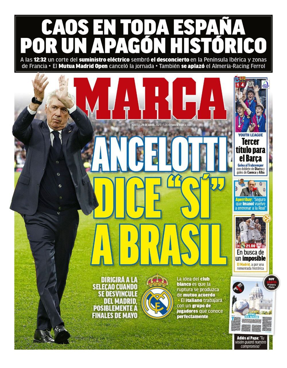 تبعات شکست در ال‌کلاسیکو/ روزنامه مارکا: کارلو آنچلوتی به برزیل «بله» گفت