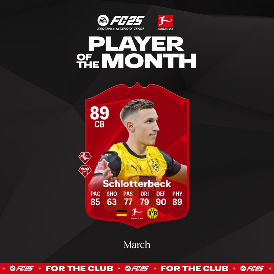 نیکو اشلوتربک، بهترین بازیکن ماه مارس ۲۰۲۵ بوندسلیگا