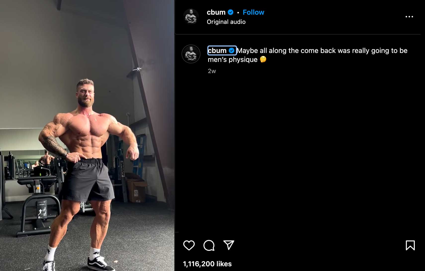 پست اینستاگرامی کریس بامستد - بدنسازی - مستر المپیا