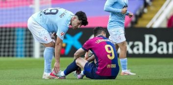 دوری سه هفته ای لواندوفسکی از ترکیب بارسلونا به خاطر مصدومیت عضله دوسر ران