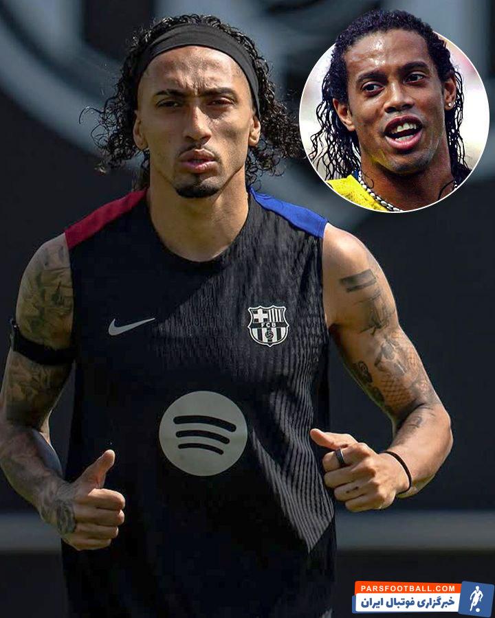 مدل موی جدید رافینیا ستاره بارسلونا در تمرین