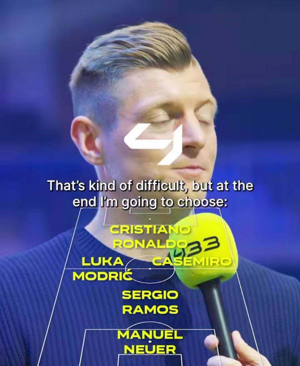 ترکیب منتخب بهترین بازیکنانی که با تونی کروس در یک تیم بوده اند