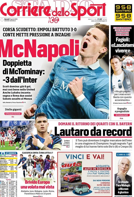 کوریره دلو اسپورت - 15 آوریل 2025