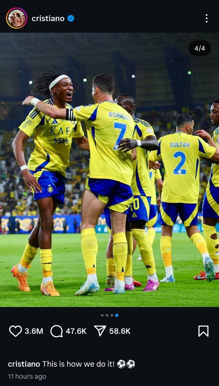 پست کریستیانو رونالدو