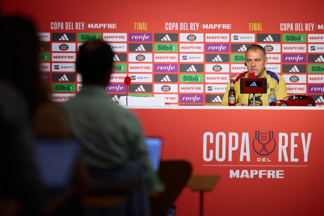 هانسی فلیک - سرمربی آلمانی بارسلونا در کنفرانس مطبوعاتی پیش از دیدار با رئال مادرید - فینال کوپا دل ری