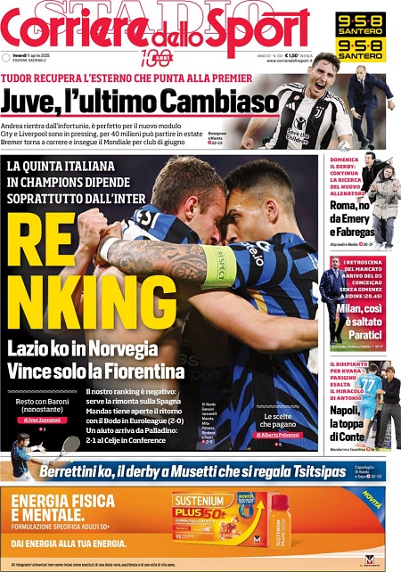 کوریره دلو اسپورت 11 آوریل 2025