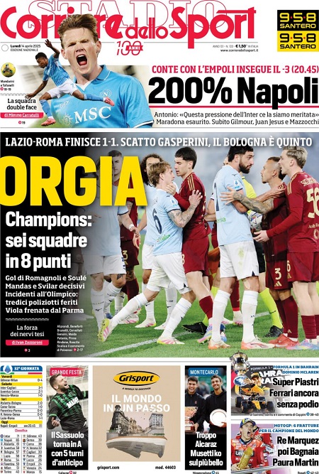 کوریره دلو اسپورت - 14 آوریل 2025