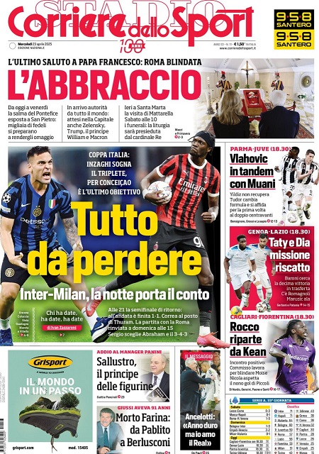 کوریره دلو اسپورت - 23 آوریل 2025