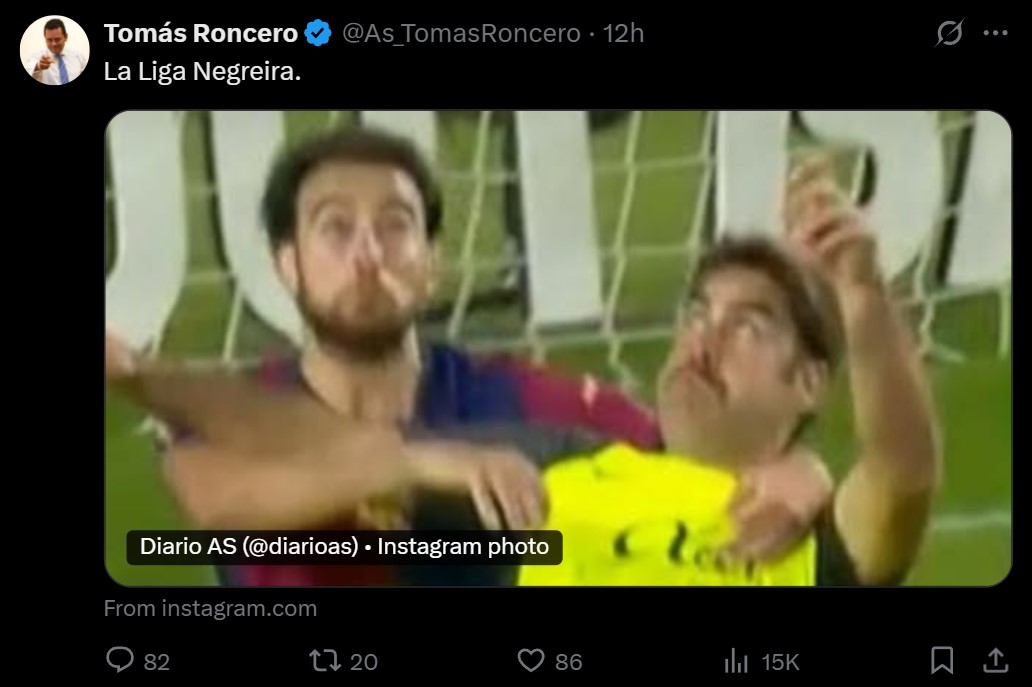 توماس رونسرو، قهرمان شدن بارسلونا را زیر سوال برد؛ لالیگای نگریرا