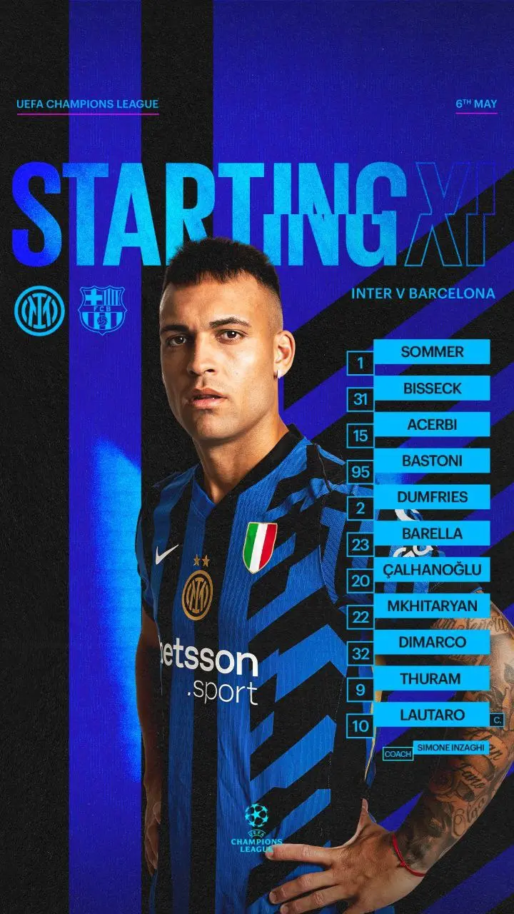 اعلام ترکیب اینتر مقابل بارسلونا
