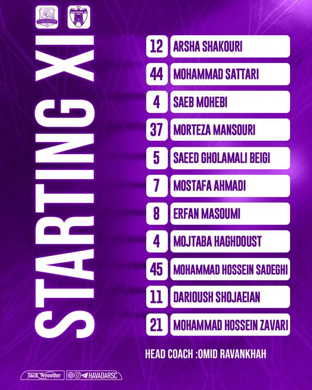 ترکیب هوادار مقابل نساجی