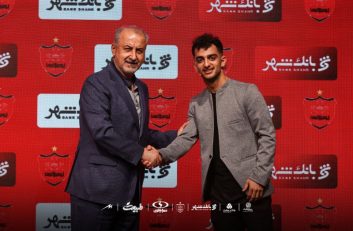 حضور مجتبی فخریان در مراسم رونمایی از خریدهای جدید پرسپولیس