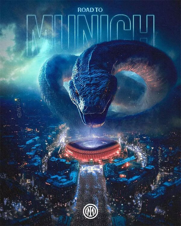 پوستر ویژه باشگاه اینتر پس از حذف بارسلونا