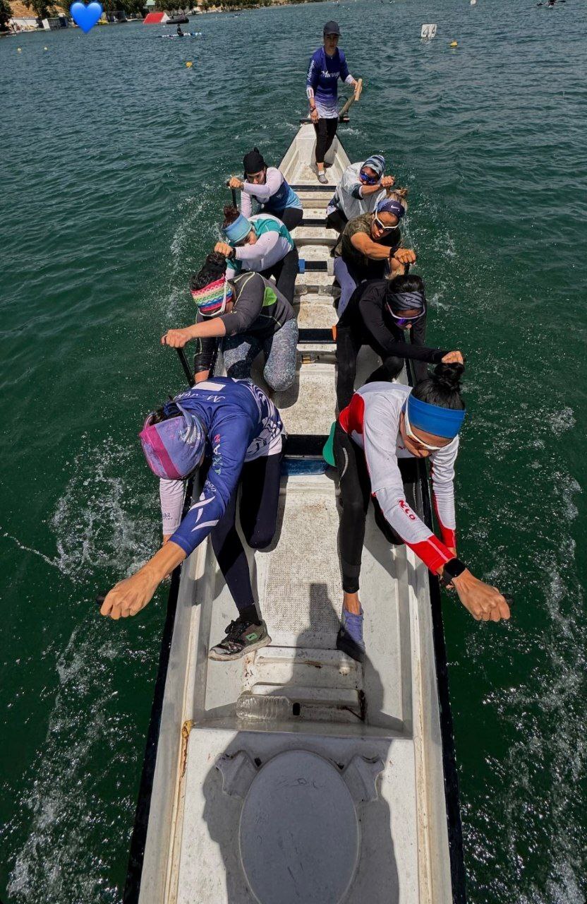 عکس: تصویری متفاوت از تمرین تیم قایقرانی بانوان