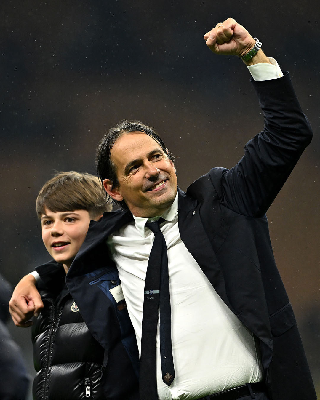 قاب زیبای سیمونه اینزاگی و پسر کوچکش پس از صعود اینتر به فینال لیگ قهرمانان اروپا