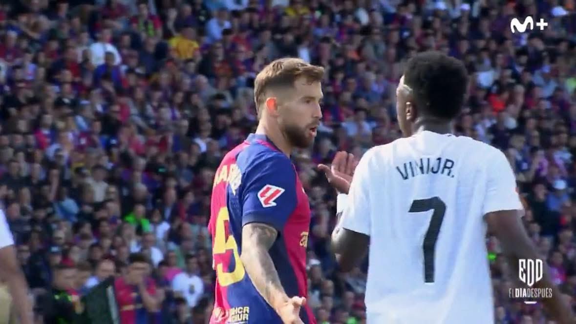 طعنه وینیسیوس جونیور به مدافع بارسلونا در ال کلاسیکو