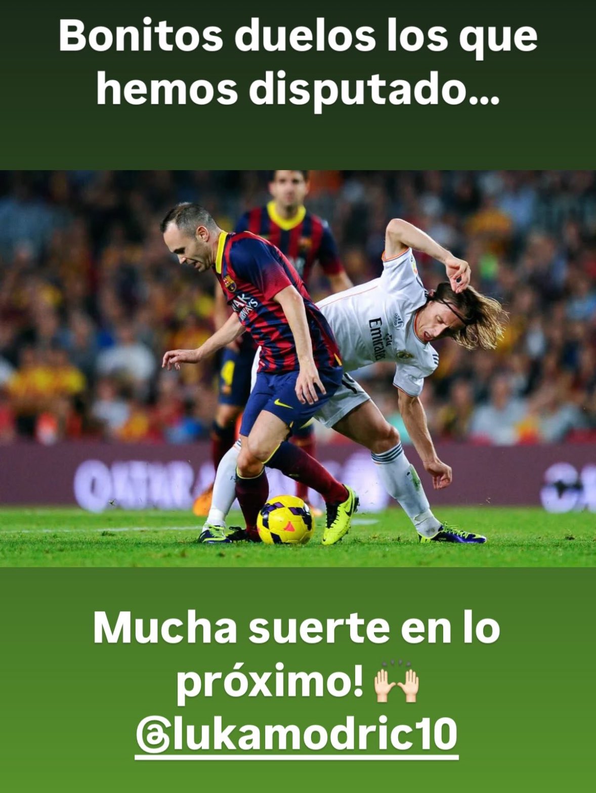 آندرس اینیستا به جدایی لوکا مودریچ از رئال مادرید واکنش نشان داد