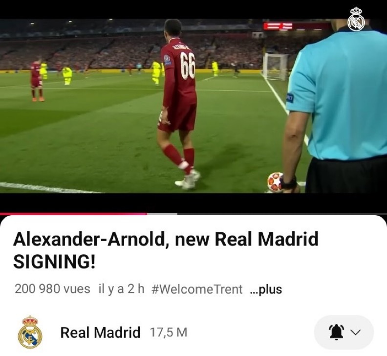 واکنش جنجالی رئال مادرید به انتقال ترنت الکساندر آرنولد با اشاره به بارسلونا