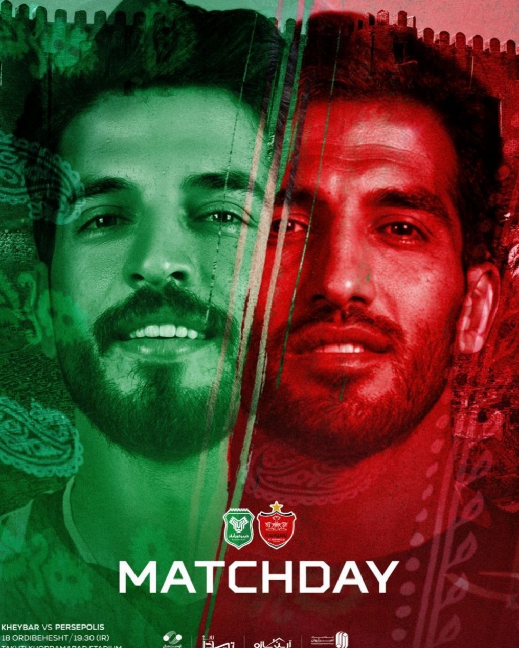 پوستر متفاوتِ باشگاه خیبر برای تقابل با پرسپولیس؛ برادران امیری در یک قاب