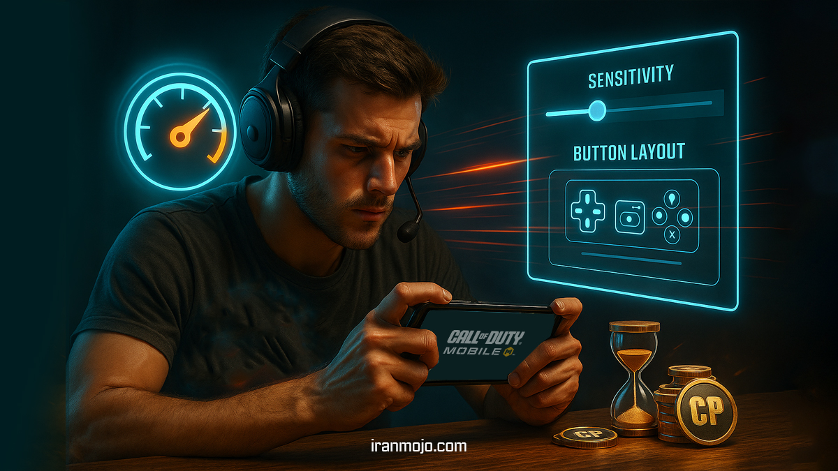 تنظیمات حساسیت و چیدمان دکمه‌ها برای افزایش سرعت در کالاف دیوتی موبایل