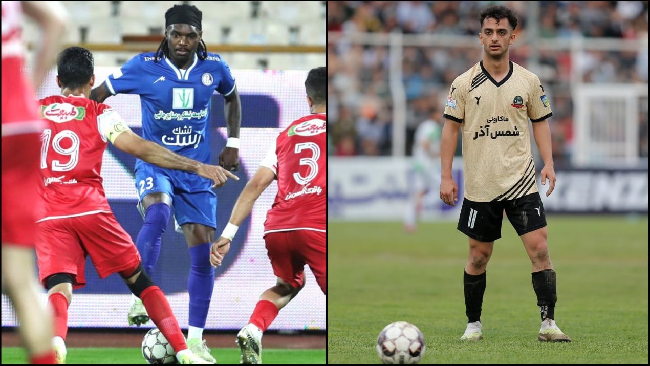 تیوی بیفوما وینگر استقلال خوزستان و مجتبی فخریان وینگر شمس آـذر قزوین