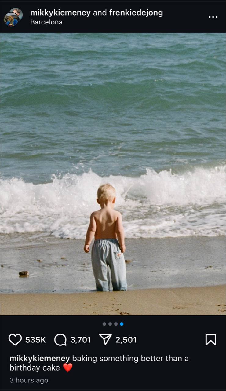 پست فرنکی دی یونگ و میکی کیمنی در اینستاگرام