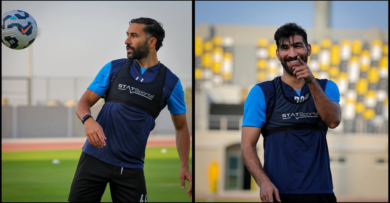 ghoddosmoghanlou3-5-2025 شهریار مغانلو و سامان قدوس در تمرین تیم کلبا پیش از بازی با