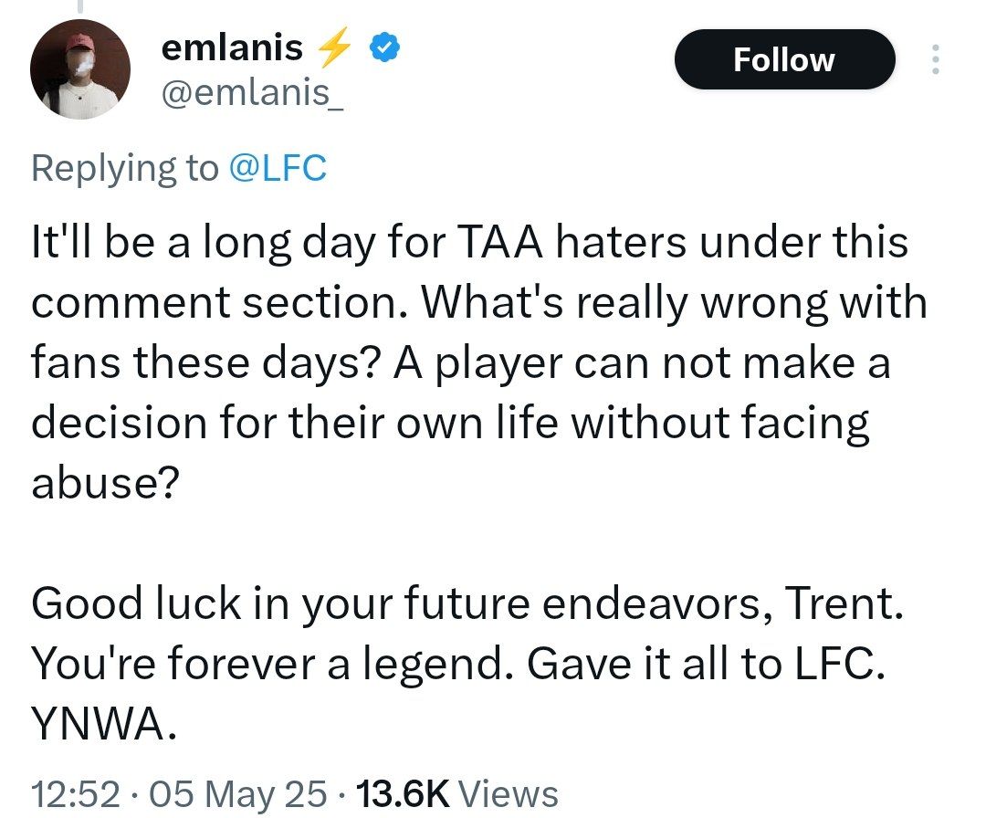 توییت هوادار لیورپول