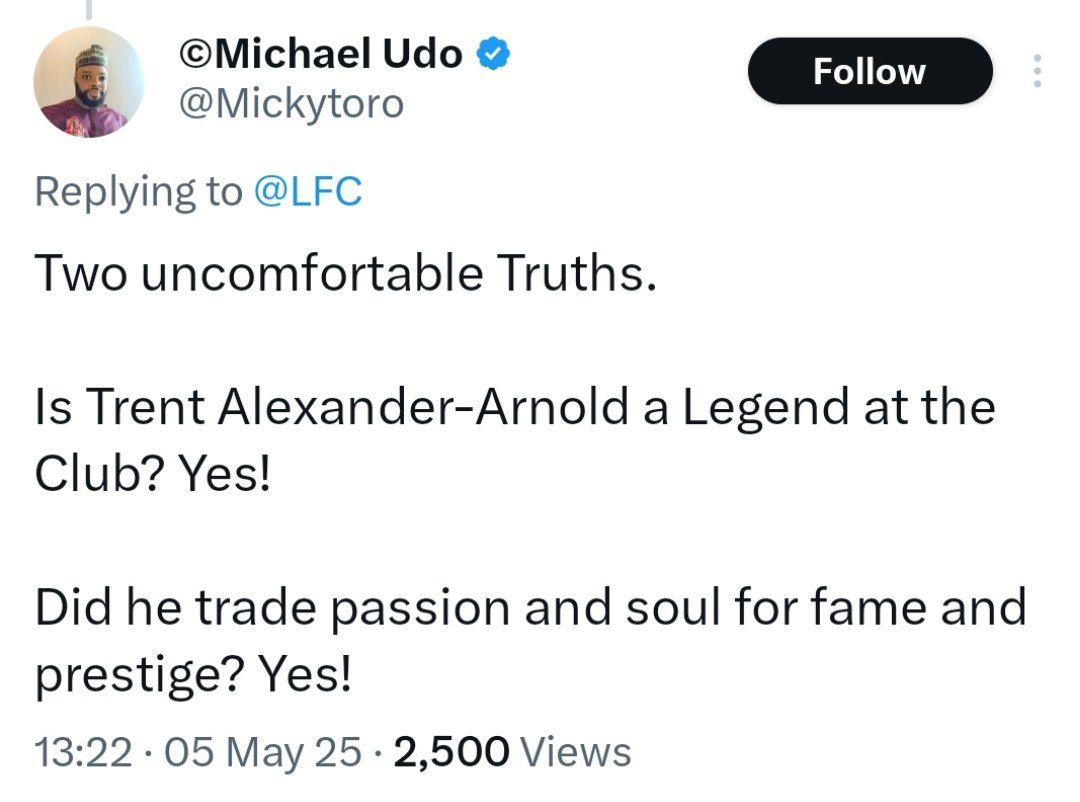 توییت هوادار لیورپول